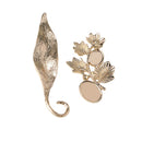 6 Piece Gold Alloy Leaves Buttons Wedding Jewelry Making Findings for DIY Bridal Hair Accessories
