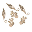 6 Piece Gold Alloy Leaves Buttons Wedding Jewelry Making Findings for DIY Bridal Hair Accessories