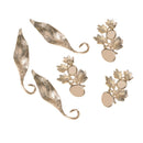 6 Piece Gold Alloy Leaves Buttons Wedding Jewelry Making Findings for DIY Bridal Hair Accessories