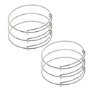 6 Pieces Brass Sliver Plated Adjustable Wire Bracelets Blanks, Expandable Wiring Bangle Bracelet DIY Craft
