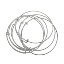 6 Pieces Brass Sliver Plated Adjustable Wire Bracelets Blanks, Expandable Wiring Bangle Bracelet DIY Craft