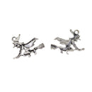 20 Pieces Halloween Charms Antique Silver Halloween Craft Supplies Charms Witch on Broomstick Pendants for Crafting, Jewelry Findings Making Accessory For DIY Necklace Bracelet