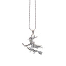 20 Pieces Halloween Charms Antique Silver Halloween Craft Supplies Charms Witch on Broomstick Pendants for Crafting, Jewelry Findings Making Accessory For DIY Necklace Bracelet