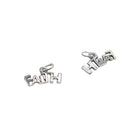 50 Pack 17 x 9.5 mm Upper Case Faith Letter Charms with Jump Rings fit Pendant, Key Chains, Key Rings, Choker, Necklace, Bracelet, Bag Charms, etc