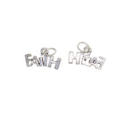50 Pack 17 x 9.5 mm Upper Case Faith Letter Charms with Jump Rings fit Pendant, Key Chains, Key Rings, Choker, Necklace, Bracelet, Bag Charms, etc