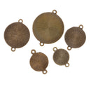 48 Pieces Bronze Blank Round Photo Cabochon Bezel Pendants Tray Blanks Base with Double Bail DIY Jewelry Making Accessories 12mm-25mm