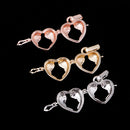 3 Pieces Heart Shape Pearl Bead Cage Pendant Cage Charms Findings for DIY Necklace Bracelet Earrings Jewelry Making Accessories