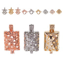 3 Pieces Heart Shape Pearl Bead Cage Pendant Cage Charms Findings for DIY Necklace Bracelet Earrings Jewelry Making Accessories