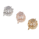 3 Pieces Mixed Color Pearl Round Cage Charms Locket Pendant Jewelry Crafts