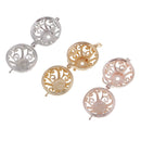 3 Pieces Mixed Color Pearl Round Cage Charms Locket Pendant Jewelry Crafts