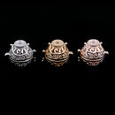 3 Pieces Mixed Color Pearl Round Cage Charms Locket Pendant Jewelry Crafts