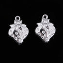 20Pcs Stainless Steel Strawberry Charms Pendant For DIY Jewelry Making Craft