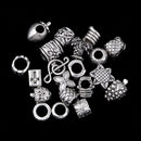20 Pieces Antique Silver Large Hole Spacer Beads Jewelry Making Bracelet DIY