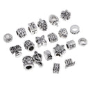 20 Pieces Antique Silver Large Hole Spacer Beads Jewelry Making Bracelet DIY