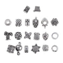 20 Pieces Antique Silver Large Hole Spacer Beads Jewelry Making Bracelet DIY