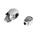 11 Piece Antique Silver Alloy Halloween Skull Charms Large Hole Loose Bead for DIY Necklace Bracelet Jewelry Making Beading Craft