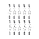 10 Piece Silver Kumihimo Leather Cord End Caps with Lobster Clasp Jewelry Making Findings