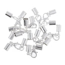 10 Piece Silver Kumihimo Leather Cord End Caps with Lobster Clasp Jewelry Making Findings