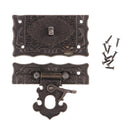 Vintage Style Wooden Box Suitcase Case Alloy Hasp Latch Hook Hasp Jewelry Box Latch Lock Case Boxes Quartet Buckle DIY Craft