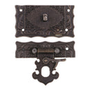 Vintage Style Wooden Box Suitcase Case Alloy Hasp Latch Hook Hasp Jewelry Box Latch Lock Case Boxes Quartet Buckle DIY Craft