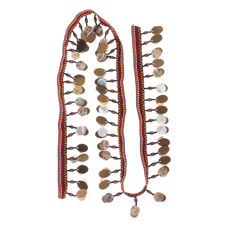 1 Yard Ethnic Sequin Shell Beaded Tassel Edging Fringe Trim for Sewing DIY Craft Millinery Clothing Decoration