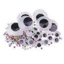 Coloured Wiggle Googly Wiggly Google Eyes with Eyelashes & White Black Wiggle Googly Eyes 306 Assorted Sizes and Colours - 7mm 10mm 50mm
