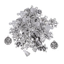 50 Pcs Mixed Shape Charms Christmas Series Antique Tibetan Silver Plated Pendants Making DIY Handmade Jewelry Making Supplies