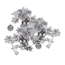 50 Pcs Mixed Shape Charms Christmas Series Antique Tibetan Silver Plated Pendants Making DIY Handmade Jewelry Making Supplies