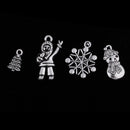 50 Pcs Mixed Shape Charms Christmas Series Antique Tibetan Silver Plated Pendants Making DIY Handmade Jewelry Making Supplies