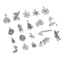 50 Pcs Mixed Shape Charms Christmas Series Antique Tibetan Silver Plated Pendants Making DIY Handmade Jewelry Making Supplies