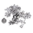 50 Pcs Mixed Shape Charms Christmas Series Antique Tibetan Silver Plated Pendants Making DIY Handmade Jewelry Making Supplies