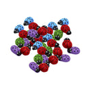 30 Pieces Mini Ladybugs, Self-Adhesive Ladybugs Wooden Ladybug Shaped Stickers Miniature Embellishment for Handmade Fairy Garden Dollhouse Home Decor, 0.51x0.12