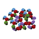 30 Pieces Mini Ladybugs, Self-Adhesive Ladybugs Wooden Ladybug Shaped Stickers Miniature Embellishment for Handmade Fairy Garden Dollhouse Home Decor, 0.51x0.12