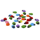 30 Pieces Mini Ladybugs, Self-Adhesive Ladybugs Wooden Ladybug Shaped Stickers Miniature Embellishment for Handmade Fairy Garden Dollhouse Home Decor, 0.51x0.12