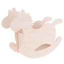 DIY Wooden Horse Pen Holder Photo Frame Clay Color Mud Crafts Accessories