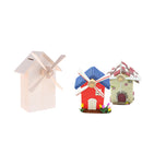 Children Paintable Untreated Wooden Money Box Piggy Bank Wooden Windmill Money Box DIY Crafts Desk Nursery Decorations