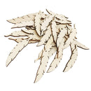 50 Pieces Natural Unfinished Wood Feathers Shape Wooden Pieces Embellishment with Hole for DIY Craft