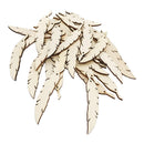 50 Pieces Natural Unfinished Wood Feathers Shape Wooden Pieces Embellishment with Hole for DIY Craft