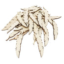50 Pieces Natural Unfinished Wood Feathers Shape Wooden Pieces Embellishment with Hole for DIY Craft