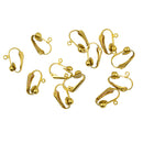 12 Pack Gold Plated Colors Clip on Earring Findings Earring Converter Standard Ball with Easy Open Loop for DIY Jewelry Making Earring Accessories