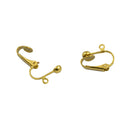 12 Pack Gold Plated Colors Clip on Earring Findings Earring Converter Standard Ball with Easy Open Loop for DIY Jewelry Making Earring Accessories