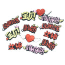 12 Pieces Mix Felt Non-woven Pieces Patches Chinese Characters Pattern Sew On Patches Iron On Patches For Clothes Badges Sticker Embellishments