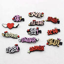 12 Pieces Mix Felt Non-woven Pieces Patches Chinese Characters Pattern Sew On Patches Iron On Patches For Clothes Badges Sticker Embellishments