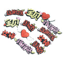 12 Pieces Mix Felt Non-woven Pieces Patches Chinese Characters Pattern Sew On Patches Iron On Patches For Clothes Badges Sticker Embellishments