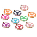 10 Pieces Metal Base Acrylic Football Charms Sports Pendants Spacer Beads for Necklace Bracelet Jewelry Making DIY Handmade Craft Supplies,23mm Roud Shapes