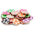10 Pieces Metal Base Acrylic Football Charms Sports Pendants Spacer Beads for Necklace Bracelet Jewelry Making DIY Handmade Craft Supplies,23mm Roud Shapes