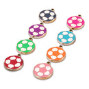 10 Pieces Metal Base Acrylic Football Charms Sports Pendants Spacer Beads for Necklace Bracelet Jewelry Making DIY Handmade Craft Supplies,23mm Roud Shapes