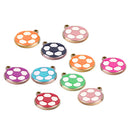 10 Pieces Metal Base Acrylic Football Charms Sports Pendants Spacer Beads for Necklace Bracelet Jewelry Making DIY Handmade Craft Supplies,23mm Roud Shapes
