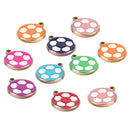 10 Pieces Metal Base Acrylic Football Charms Sports Pendants Spacer Beads for Necklace Bracelet Jewelry Making DIY Handmade Craft Supplies,23mm Roud Shapes