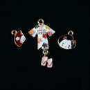 6 Pieces Alloy Rhinestone Embellishments Clear Flatback Rhinestone Buttons